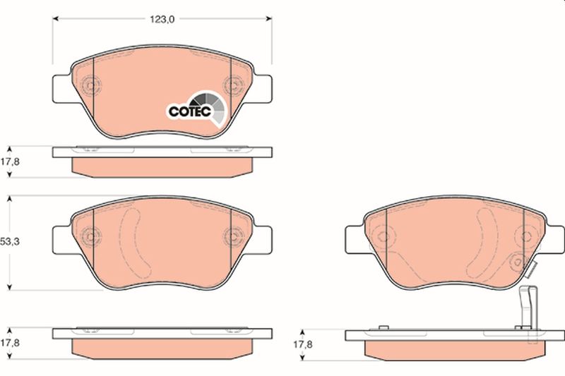 TRW GDB1700 Brake Pad Set, disc brake - 1