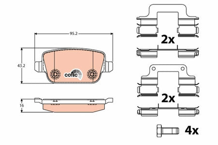 TRW GDB1708 Brake Pad Set, disc brake - 1