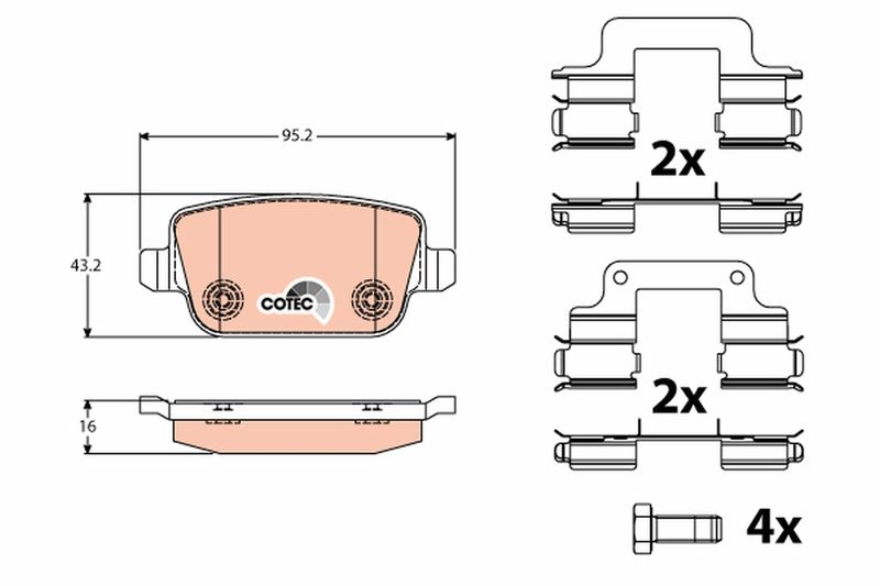 TRW GDB1708 Brake Pad Set, disc brake - 1