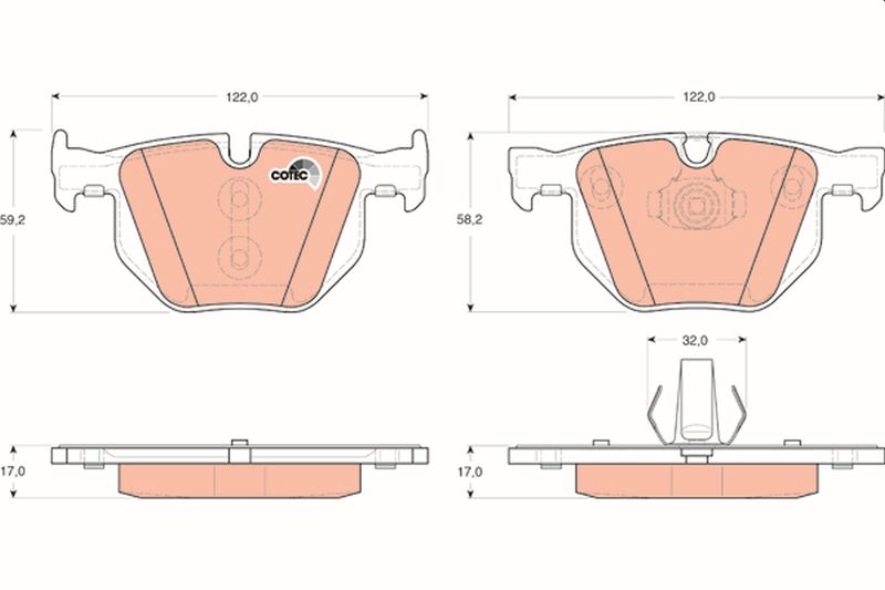 TRW GDB1730 Brake Pad Set, disc brake - 1