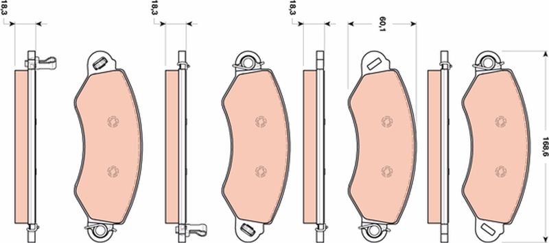 TRW GDB1744 Brake Pad Set, disc brake - 1