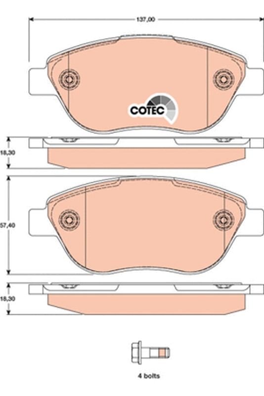 TRW GDB1750 Brake Pad Set, disc brake - 1