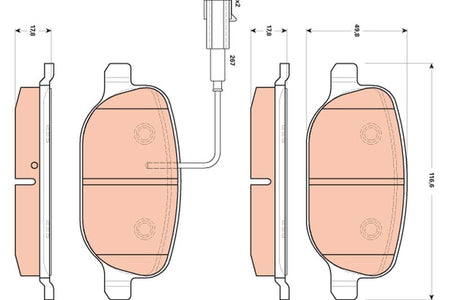 TRW GDB1851 Brake Pad Set, disc brake - 1