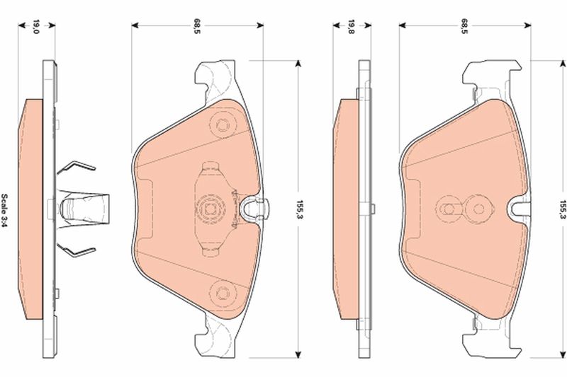TRW GDB1854 Brake Pad Set, disc brake - 1