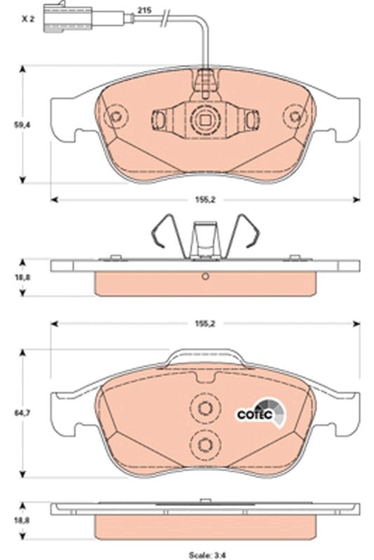 TRW GDB1873 Brake Pad Set, disc brake - 1