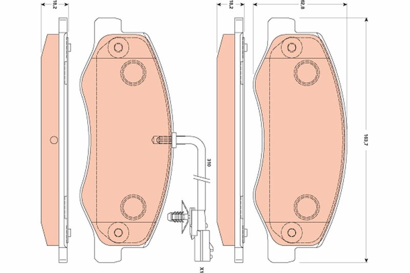 TRW GDB1885 Brake Pad Set, disc brake - 1
