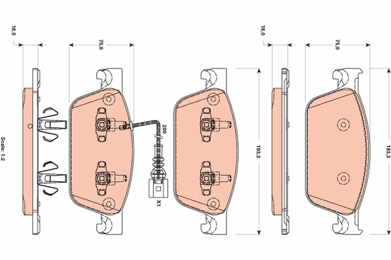 TRW GDB1887 Brake Pad Set, disc brake - 1