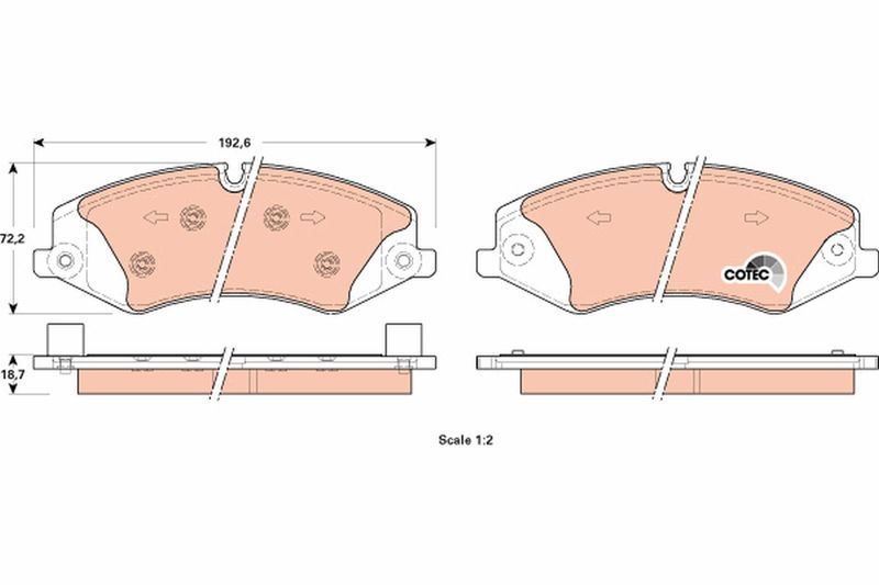 TRW GDB1898 Brake Pad Set, disc brake - 1