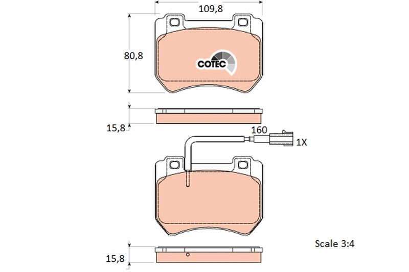 TRW GDB1904 Brake Pad Set, disc brake - 1