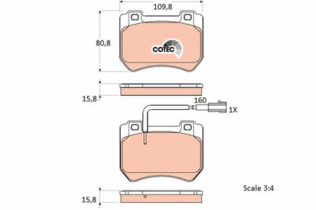 TRW GDB1904 Brake Pad Set, disc brake - 1