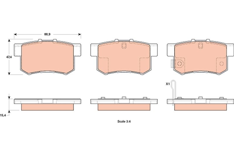 TRW GDB1923 Brake Pad Set, disc brake - 1