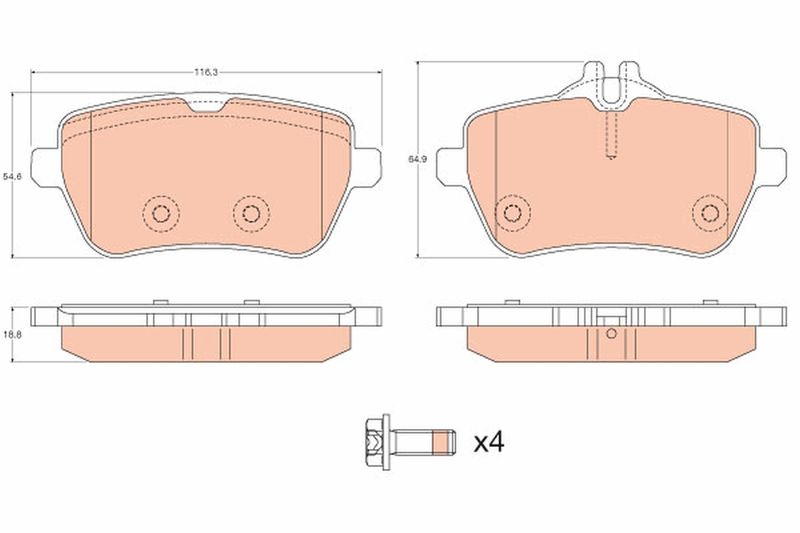 TRW GDB2014 Brake Pad Set, disc brake - 1