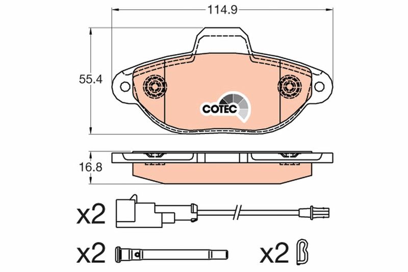 TRW GDB2041 Brake Pad Set, disc brake - 1
