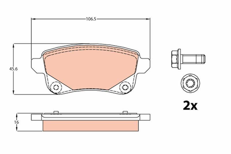 TRW GDB2082 Brake Pad Set, disc brake - 1
