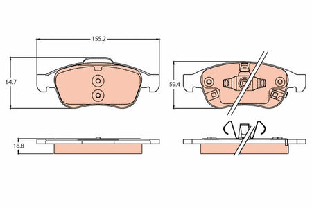 TRW GDB2111 Brake Pad Set, disc brake - 1