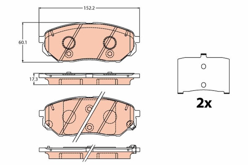 TRW GDB2195 Brake Pad Set, disc brake - 1
