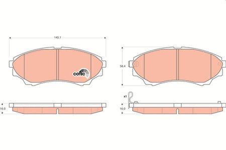 TRW GDB3403 Brake Pad Set, disc brake - 1