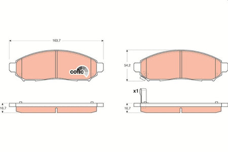 TRW GDB3404 Brake Pad Set, disc brake - 1