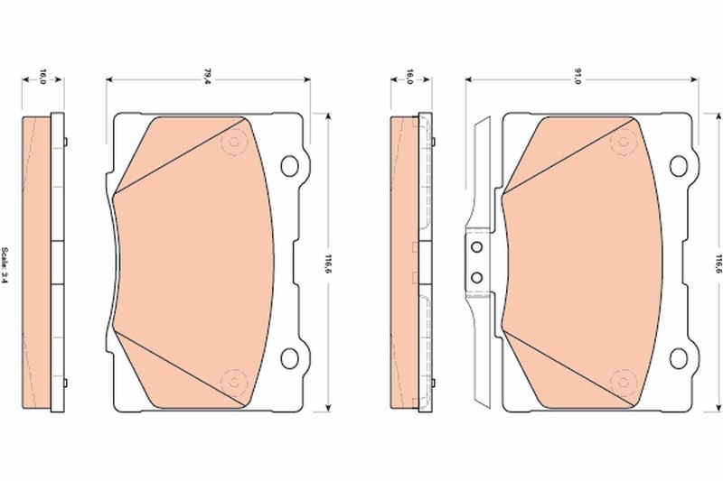 TRW GDB3498 Brake Pad Set, disc brake - 1