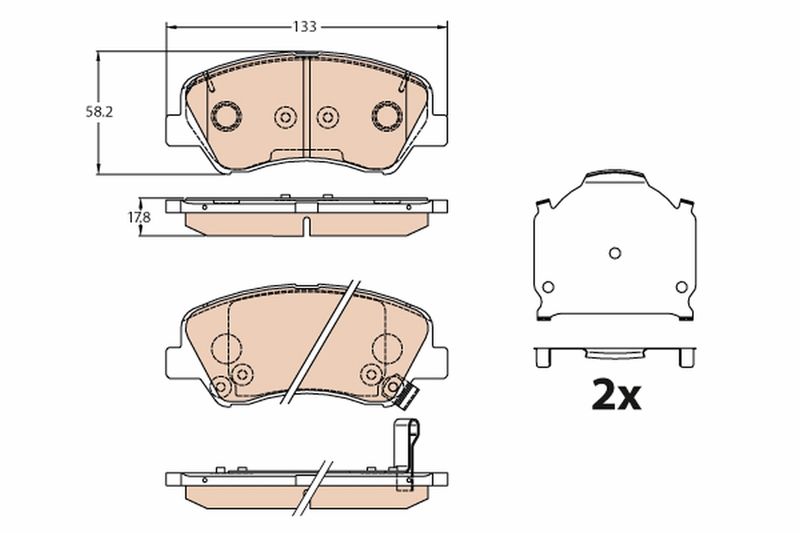 TRW GDB3630 Brake Pad Set, disc brake - 1