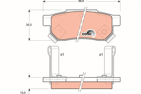 TRW GDB499 Brake Pad Set, disc brake - 1