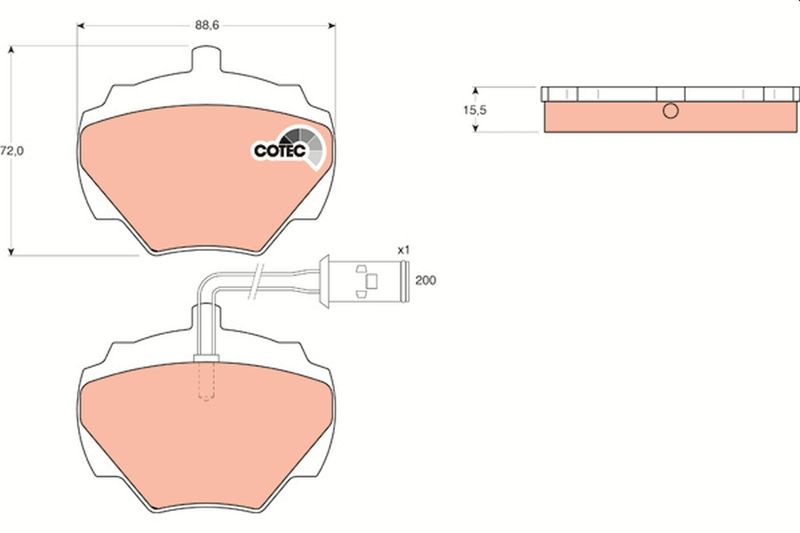 TRW GDB976 Brake Pad Set, disc brake - 1