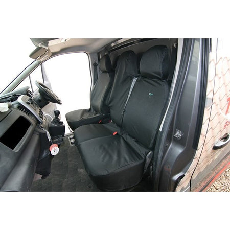 Van Seat Cover - Double Passenger - Black - Renault Traffic/Vauxhall Vivaro/Fiat Talento/Nissan NV300 (Folding)