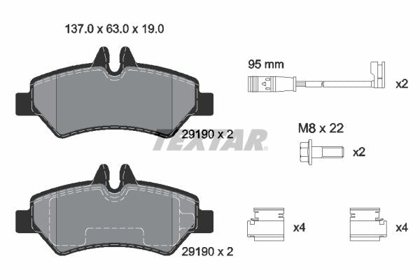 Textar Braking (tmd) 2919001 Brake Pad Set, disc brake - 1
