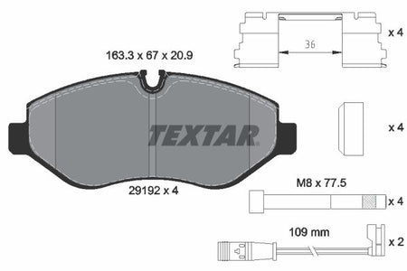 Textar Braking (tmd) 2919202 Brake Pad Set, disc brake - 1