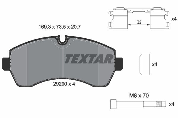 Textar Braking (tmd) 2920002 Brake Pad Set, disc brake - 1