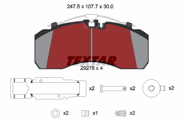 Textar Braking (tmd) 2927801 Brake Pad Set, disc brake - 2