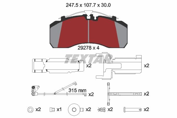 Textar Braking (tmd) 2927804 Brake Pad Set, disc brake - 2