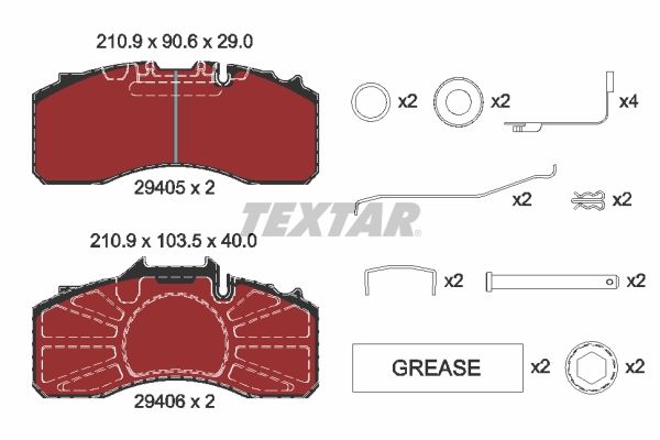 Textar Braking (tmd) 2940501 Brake Pad Set, disc brake - 1