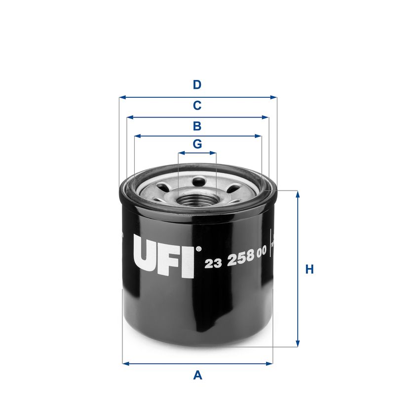 UFI 23.258.00 Oil Filter - 1