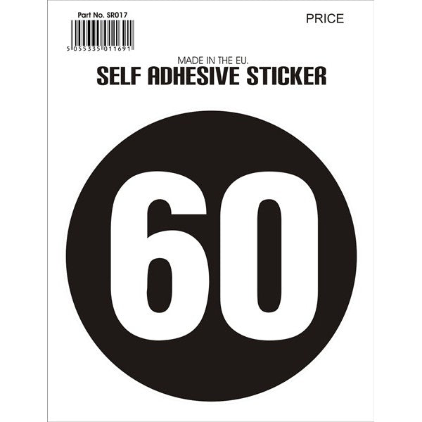 Outdoor Vinyl Sticker - Black - 60mph