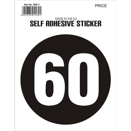 Outdoor Vinyl Sticker - Black - 60mph