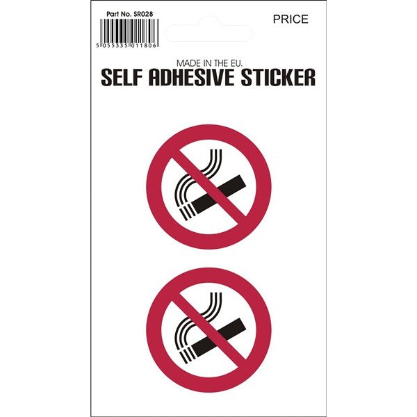 Outdoor Vinyl Sticker - No Smoking Circle Pair