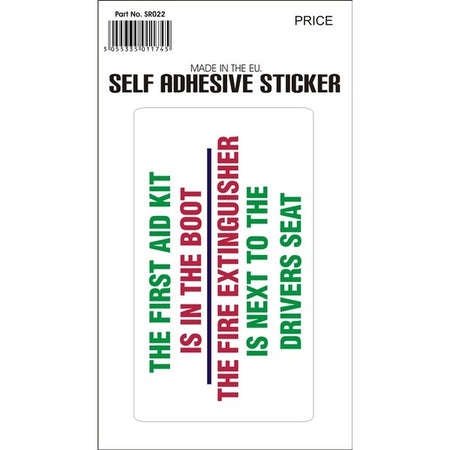 Outdoor Vinyl Sticker - White - First Aid Kit In Boot
