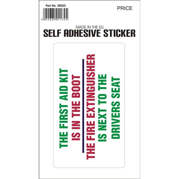 Outdoor Vinyl Sticker - White - First Aid Kit In Boot