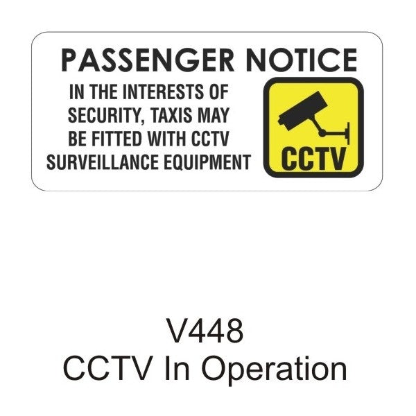 Outdoor Vinyl Sticker - White - Cctv Passenger Notice