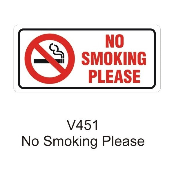 Outdoor Vinyl Sticker - White - No Smoking Please