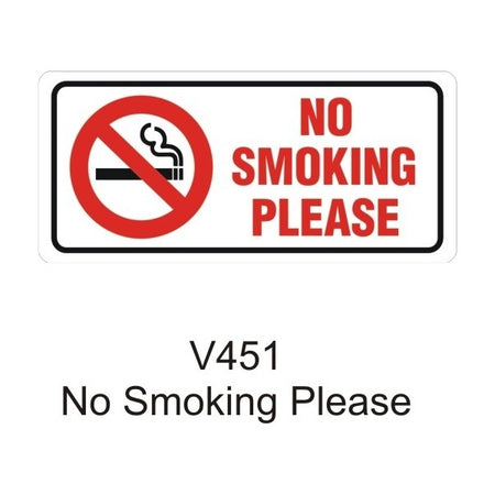 Outdoor Vinyl Sticker - White - No Smoking Please