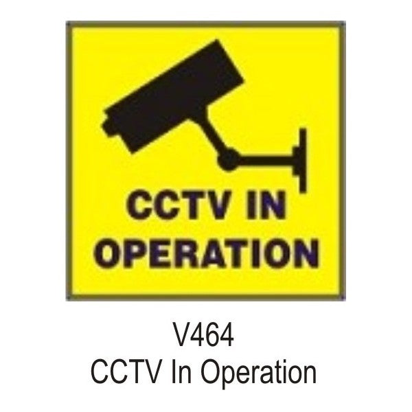 Outdoor Vinyl Sticker - Yellow - Cctv In Operation