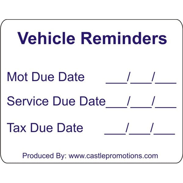 Outdoor Vinyl Sticker - White - Mot Reminder