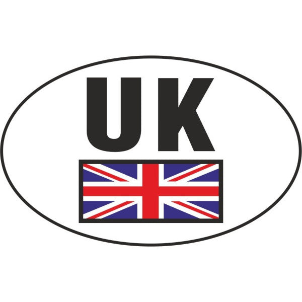 Uk Union Jack Small Oval Sticker