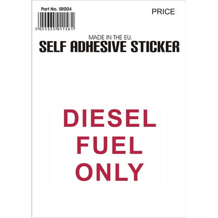 Outdoor Vinyl Sticker - Red - Diesel Fuel Only