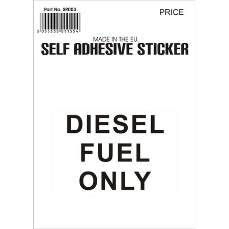 Outdoor Vinyl Sticker - Black - Diesel Fuel Only