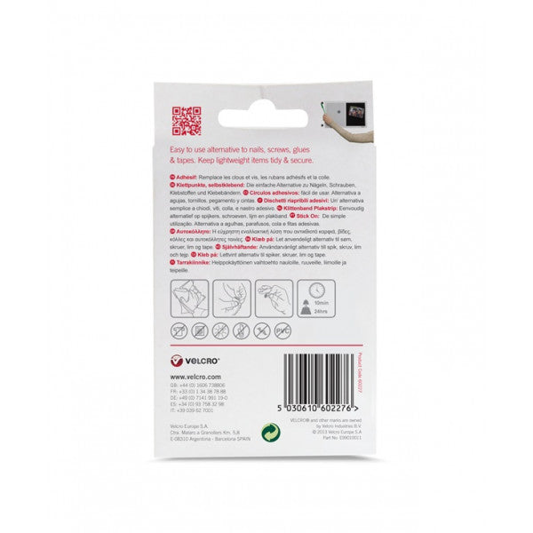VELCRO Brand Stick On Coins 16mm,Pack of 16, Black