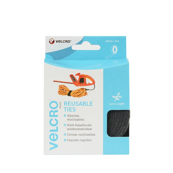 VELCRO Brand ONE-WRAP Reusable Ties, 30mm x 5m - Black