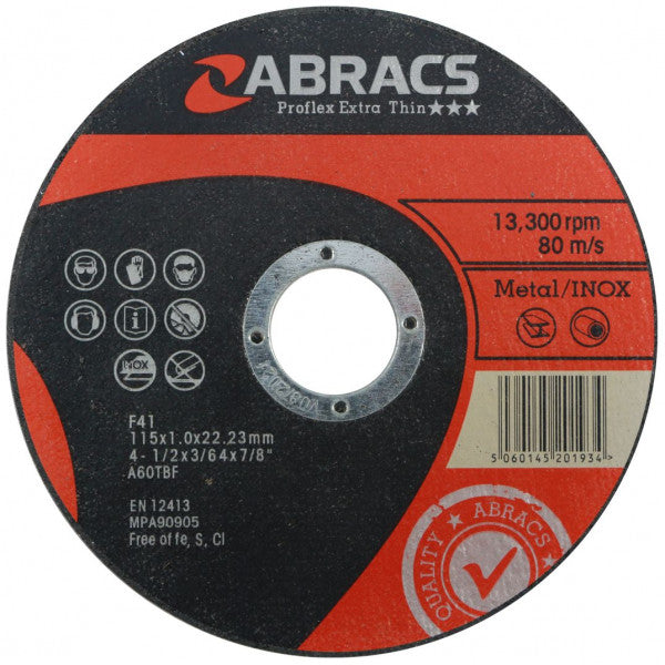 ABRACS Proflex Extra Thin Flat Cutting Disc 100 x 1.0 x 16mm